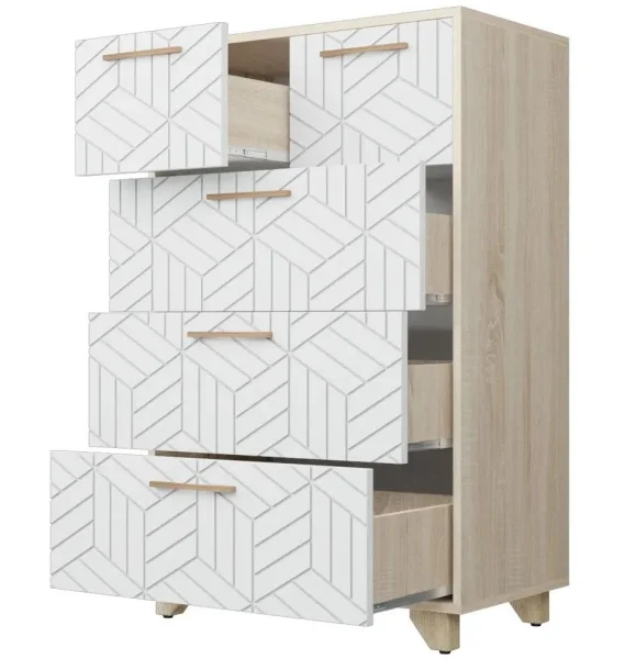 Комод Амстердам дуб сонома/белый матовый Комод Амстердам дуб сонома/белый матовый