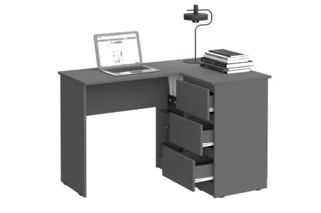 Стол письменный угловой Челси графит