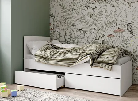 Кровать односпальная Мори с ящиками КРМЯ 900.1 белый