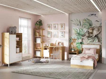 Тумба прикроватная Ирис ТБ-01 дуб крафт золотой/белый