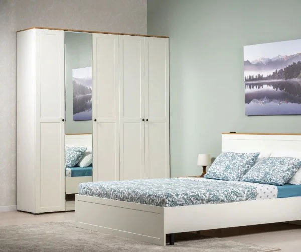 Шкаф для одежды Остин 13.336.03 белый шагрень/дуб крафт золотой