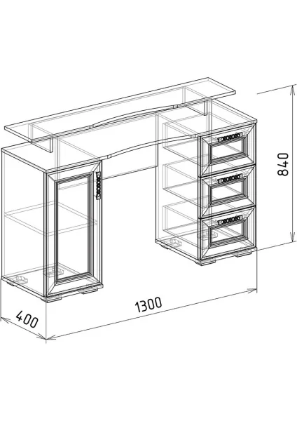 Туалетный стол Корвет Люкс №30 бодега Туалетный стол Корвет Люкс №30 бодега