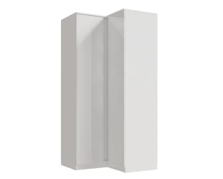 Шкаф угловой прямой Челси белый/белый глянец