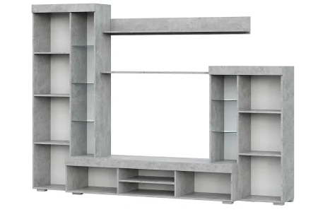 Гостиная МГС-5 цемент светлый/белый