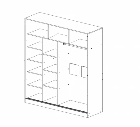 Шкаф-купе Соренто 2.0 дуб крафт золотой/бетон темный
