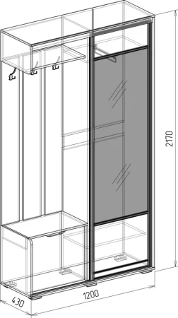 Прихожая купе Байкал №4 венге/бодега