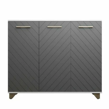 Комод Стокгольм белый/серый графит