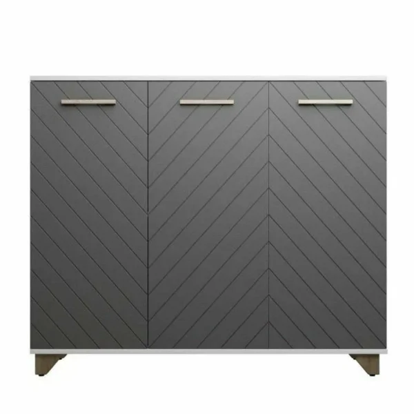 Комод Стокгольм белый/серый графит Комод Стокгольм белый/серый графит