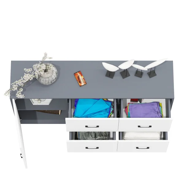 Комод 125-1504 графит/белый Комод 125-1504 графит/белый