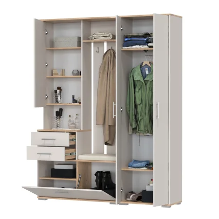 Модульная прихожая Домино дуб крафт золотой/кашемир серый