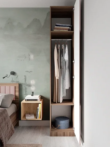 Шкаф Роза 450 орех франклин/пудра скин тренто