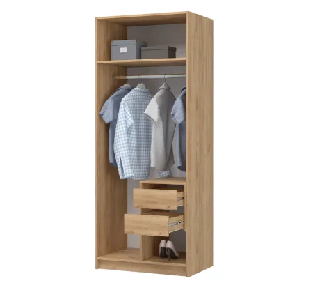 Шкаф 2-х створчатый Лион ШК-01 дуб крафт/графит серый