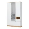 Шкаф 3-х створчатый с зеркалом Юкки ШК1Я-1350 дуб делано/белый