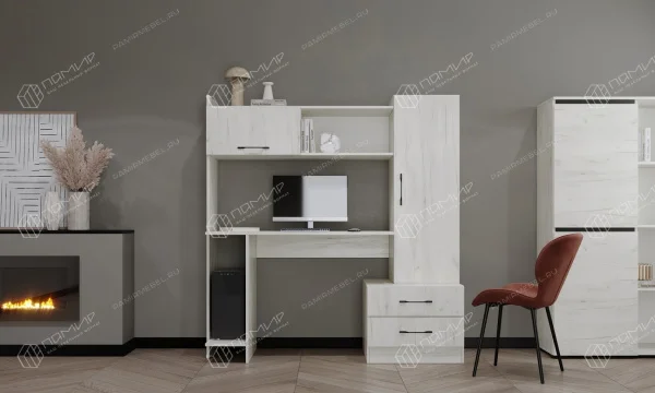 Стол компьютерный ПКС-7 дуб крафт белый