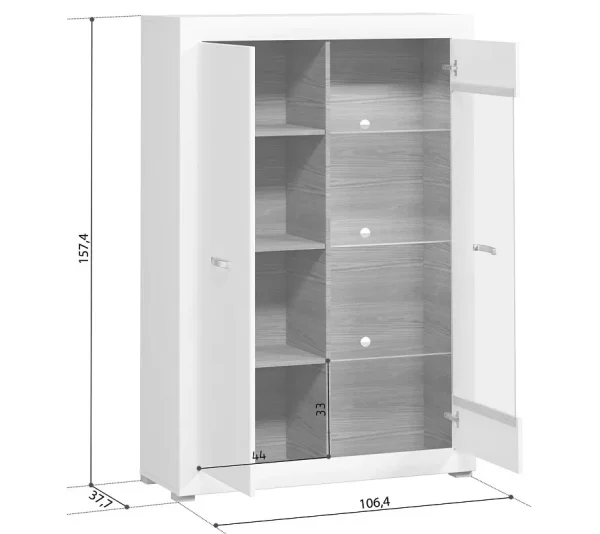 Шкаф с витриной Мальта REG1W1D лиственница сибирская/орех лион Шкаф с витриной Мальта REG1W1D лиственница сибирская/орех лион