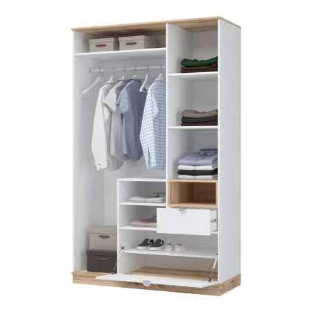 Шкаф 3-х створчатый с зеркалом Юкки ШК1Я-1350 дуб делано/белый