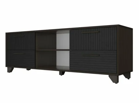 Тумба под ТВ с нишей Копенгаген венге/черный матовый