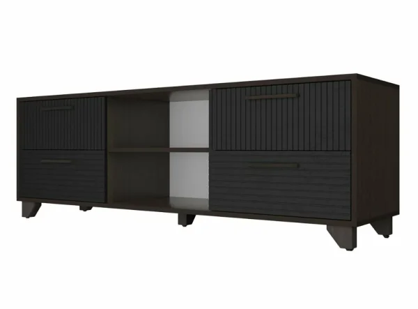 Тумба под ТВ с нишей Копенгаген венге/черный матовый