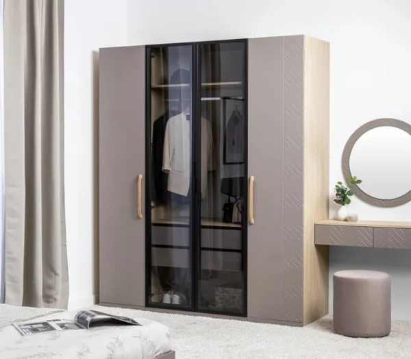 Шкаф-витрина Амьен 16.395 плейн/веллюто капучино