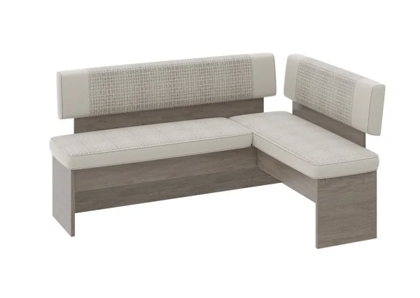 Скамья угловая Дублин дуб сонома трюфель, кожзам светлый, ткань светлая Скамья угловая Дублин дуб сонома трюфель, кожзам светлый, ткань светлая