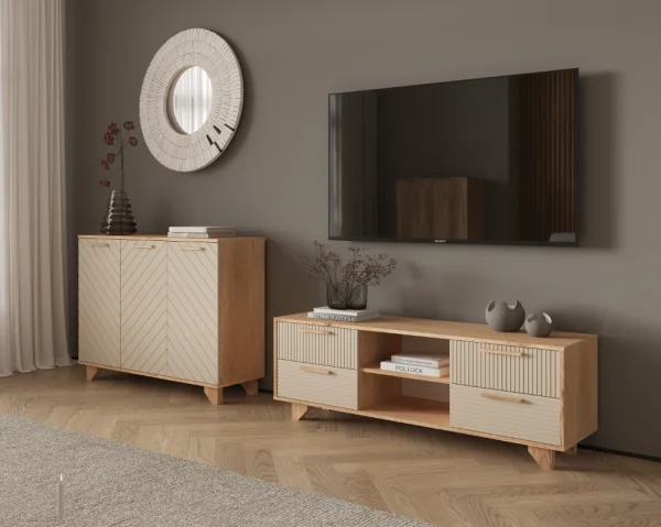 Тумба ТВ Ньерд 1500.4 дуб вотан/ива пепельная