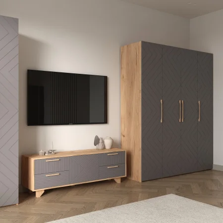 Шкаф Ньерд 1800 дуб вотан/черника