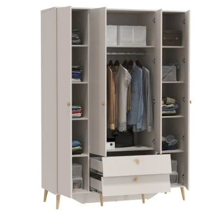 Шкаф 4-х дверный с двумя ящиками Афина 4-75930 кашемир серый