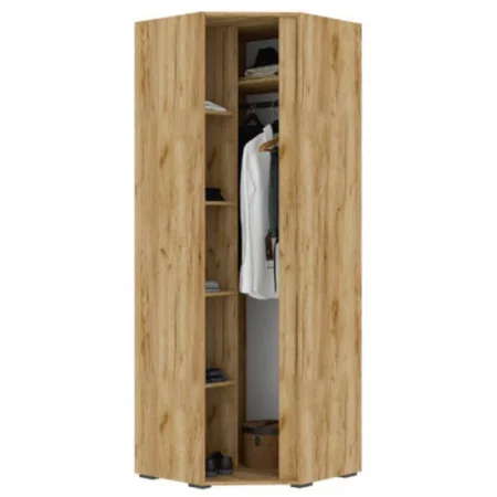 Шкаф угловой Хелен ШК-04 дуб крафт золотой/белый