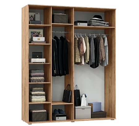 Шкаф 4-х створчатый Соренто дуб крафт золотой/бетон темный