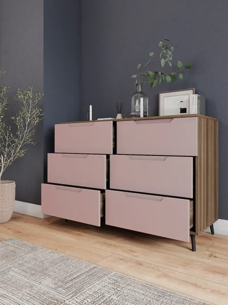 Комод Роза 1300 орех франклин/пудра скин тренто Комод Роза 1300 орех франклин/пудра скин тренто