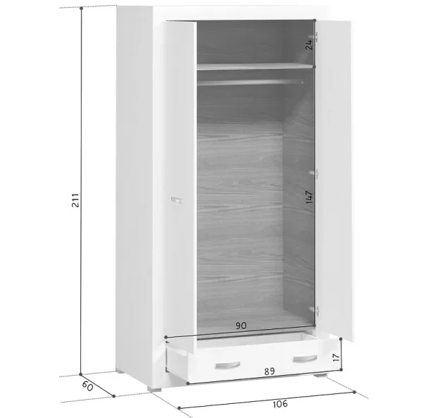 Шкаф Мальта SZF2D1S лиственница сибирская/орех лион