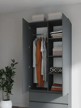 Шкаф с ящиками Мори МШ 900.2 графит