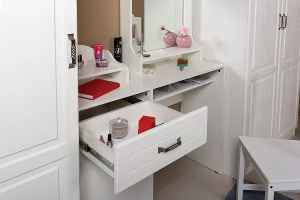 Стол туалетный Ливерпуль 12.46 ясень ваниль/белый Стол туалетный Ливерпуль 12.46 ясень ваниль/белый