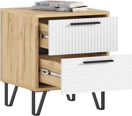 Тумбы прикроватные Флэш браш вайт/дуб крафт (2 шт)