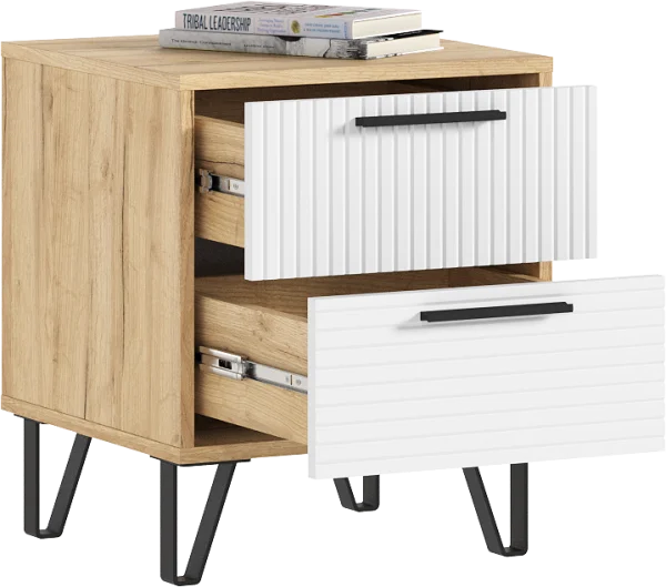 Тумбы прикроватные Флэш браш вайт/дуб крафт (2 шт) Тумбы прикроватные Флэш браш вайт/дуб крафт (2 шт)