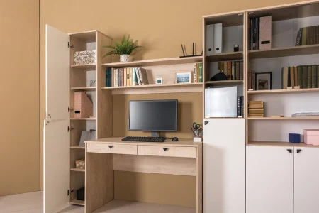 Шкаф Бостон 13.154 дуб эндгрейн элегантный/милк рикамо софт Шкаф Бостон 13.154 дуб эндгрейн элегантный/милк рикамо софт