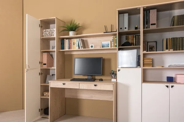 Шкаф Бостон 13.154 дуб эндгрейн элегантный/милк рикамо софт