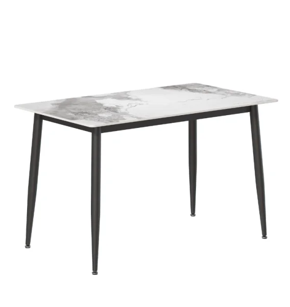Обеденный стол DT-27 белый мрамор глянец