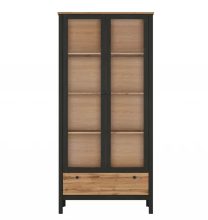 Шкаф-витрина Лофт REG2W1S дуб вотан/черный Шкаф-витрина Лофт REG2W1S дуб вотан/черный