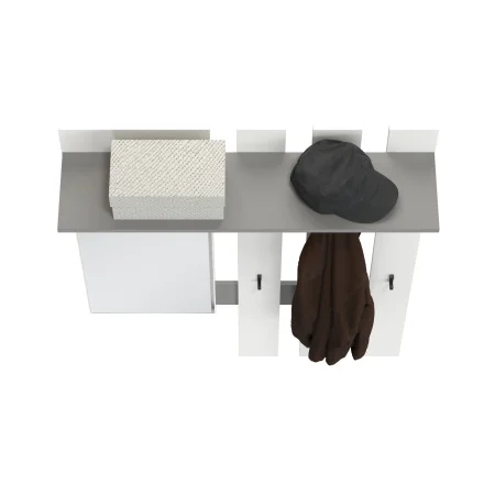 Вешалка с зеркалом Лира 2-3814 графит/белый