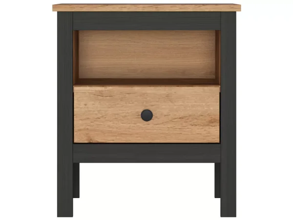 Тумба прикроватная Лофт KOM1S дуб вотан/черный Тумба прикроватная Лофт KOM1S дуб вотан/черный