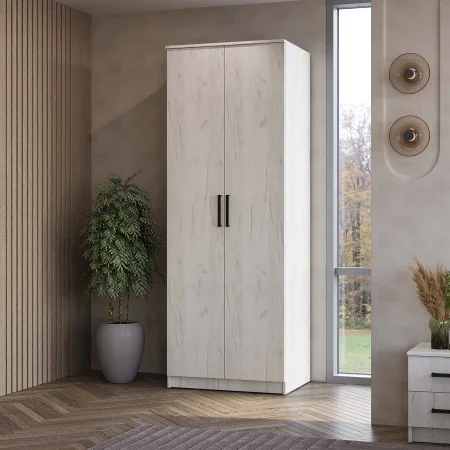 Шкаф 2-х створчатый Фиеста дуб крафт белый