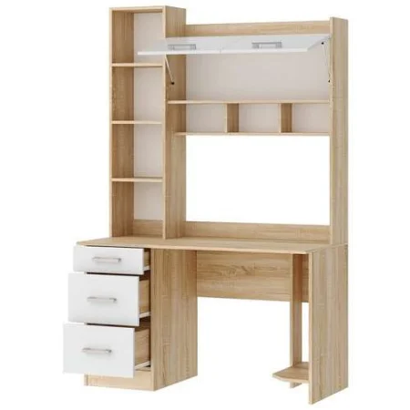 Стол компьютерный ПКС-5 дуб сонома/белый глянец