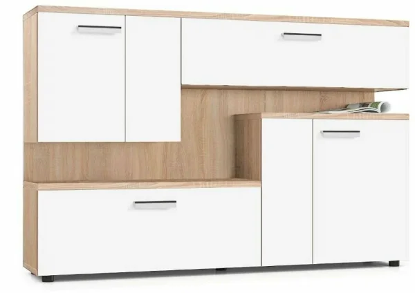 Тумба под ТВ С-1 1400 дуб сонома/белый