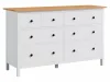 Комод 8 ящиков Кымор белый/светло-коричневый