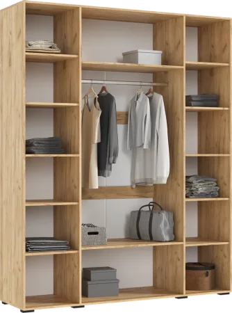 Шкаф 4-х створчатый Флэш 1800 браш вайт/дуб крафт