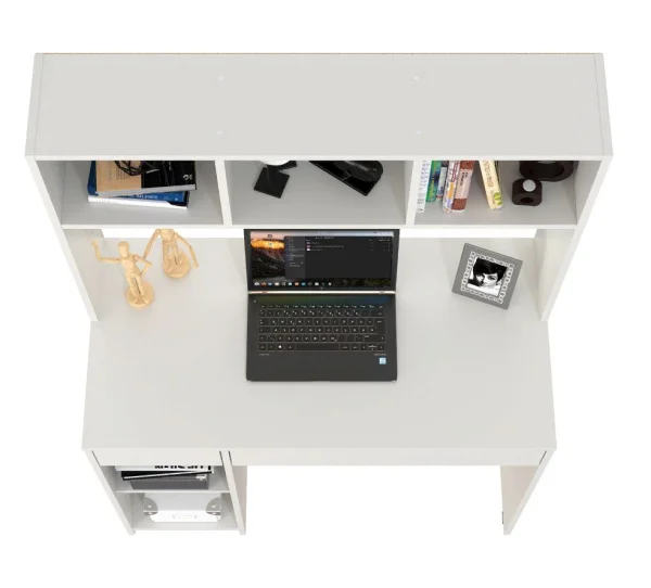 Стол компьютерный Комфорт 12.77 белый шагрень