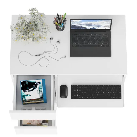 Стол компьютерный три ящика МС-6 белый (левый)