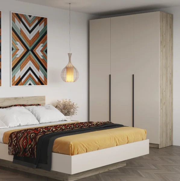 Шкаф комбинированный Бохо ШК-004 дуб крафт серый/кашемир