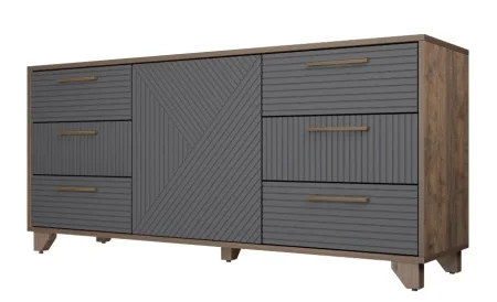 Комод Копенгаген дуб самдал/серый графит Комод Копенгаген дуб самдал/серый графит